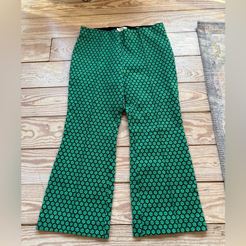 Anthropologie Green Patterned Pants